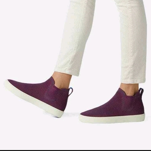Rothy's Shoes - ROTHY’S The Chelsea Berry Lattice Knit High Top Sneaker Ankle Boots Size 8.5